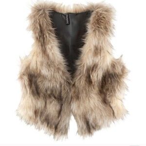 H&M faux fur vest size 12